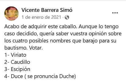 Facebook Vicente Barrera