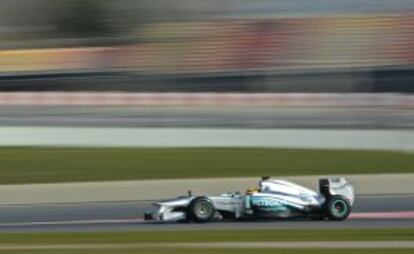 Lewis Hamilton, en Montmeló.