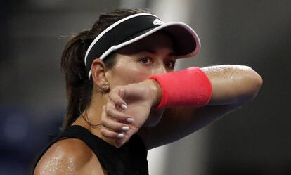 Muguruza, durante el partido contra Muchova en Nueva York.