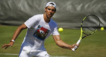 Nadal, durante el entrenamiento matinal del domingo.