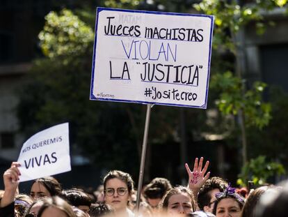 Manifestación feminista en contra de la sentencia de La Manada, en 2018.