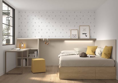 Una habitación juvenil amueblada con productos de Ros.