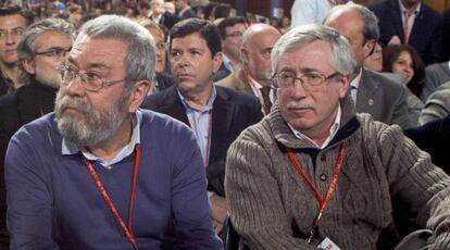 El secretario general de UGT, Cándido Méndez, y de Comisiones Obreras, Ignacio Fernández Toxo.