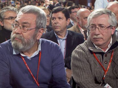 El secretario general de UGT, C&aacute;ndido M&eacute;ndez, y de Comisiones Obreras, Ignacio Fern&aacute;ndez Toxo.