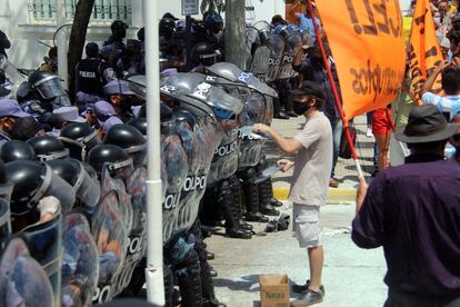 Protestas contra las medidas impuestas por el gobernador Insfrán en Formosa, Argentina, el pasado 5 de marzo.