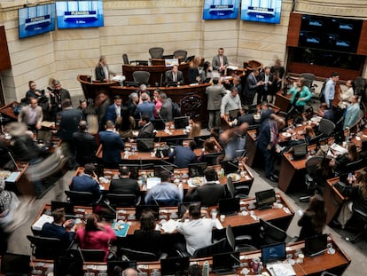 Salón del Senado tras el aplazamiento del debate de la reforma laboral, el 16 de junio del 2025.