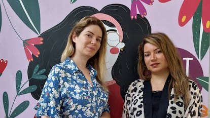 Nancy y Maya Yamout, fundadoras de la organización libanesa Rescue Me, el pasado el 6 de julio en la Universitat Rovira i Virgili de Tarragona.