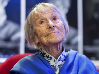 Brunhilde Pomsel, durante la presentaci&oacute;n de un documental sobre su vida, en junio pasado en M&uacute;nich.