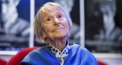 Brunhilde Pomsel, durante la presentación de un documental sobre su vida, en junio pasado en Múnich.