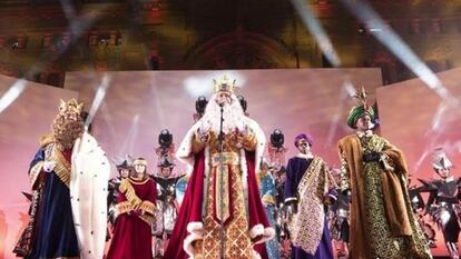 La cabalgata de los Reyes Magos en Madrid retransmitida por televisión en 2020.