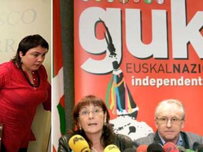 PARLAMENTARIAS VASCAS DE PCTV, TRAS UNA RUEDA DE PRENSA. A LA DERECHA, LOS CANDIDATOS DE ANV A LAS GENERALES MARINE PUEYO, IÑAKI ZABALA Y AITOR BEZARES.
/ PRADIP J. PHANSE