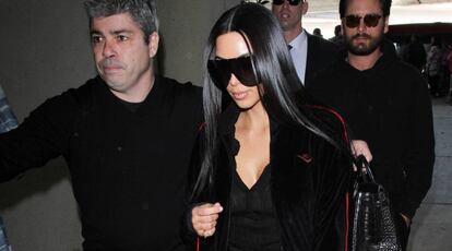 Kim Kardashian, en el aeropuerto de Los Ángeles.