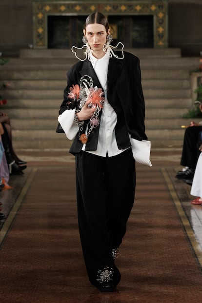 Diseños de la colección Bimba x Palomo presentados durante la semana de la moda de Nueva York