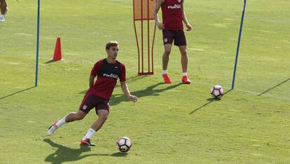 Griezmann durante el entrenamiento de este viernes.