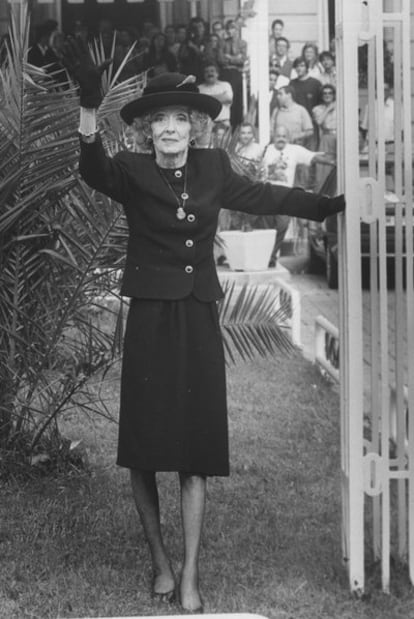 Bette Davis, en San Sebastián en 1989.