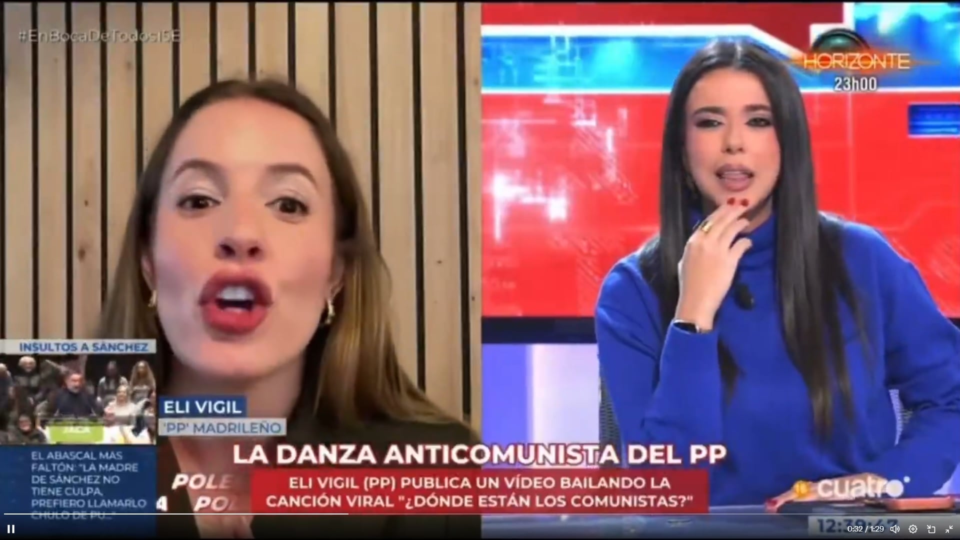 Una diputada del PP a la tertuliana Sarah Santaolalla: “Para simples, tus fotos mostrando los cocos con el escote”