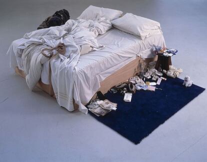 'My Bed' (1998), de Tracey Emin, cortesía de The Saatchi Gallery.