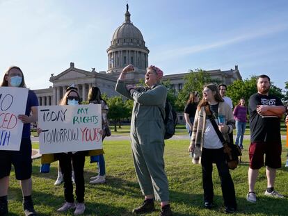 Protesta a favor del aborto, el día 3, ante el Capitolio de Oklahoma City.