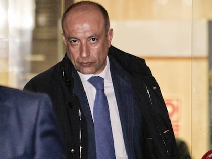 Francisco Celma, auditor de Bankia, tras declarar en la Audiencia Nacional.