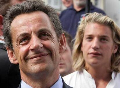 Nicolás Sarkozy con su hijo Jean.