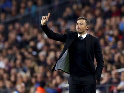 Luis Enrique, en el partit contra l'Eibar al Camp Nou.