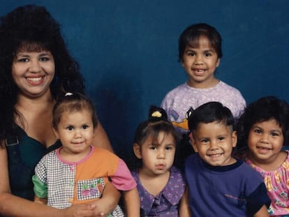 Melissa Lucio y su familia.