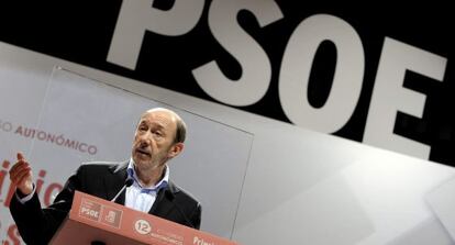 El secretario general del PSOE, Alfredo Pérez Rubalcaba, el pasado sábado.