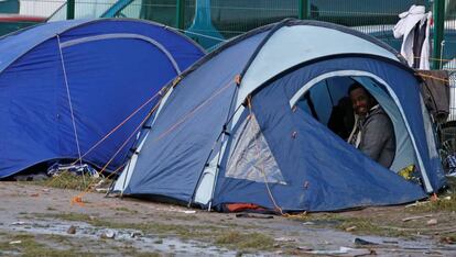 Campamento de inmigrantes en Calais, Francia.