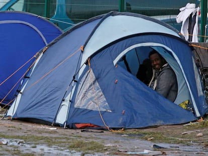 Campamento de inmigrantes en Calais, Francia.