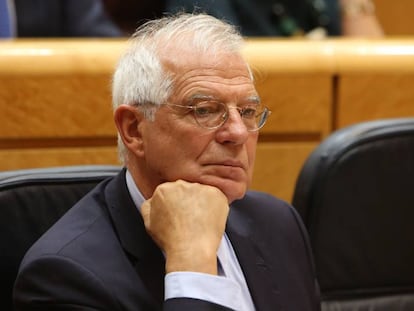 El ministro de Exteriores Josep Borrell, el martes, en la Sesión de control al Gobierno en el Senado
 
 