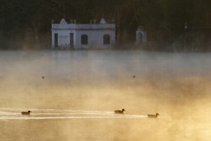 Pesquera al fondo del lago de Banyoles, en Girona