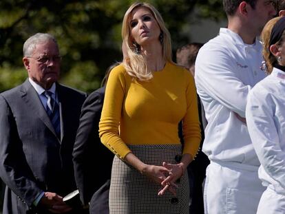 Ivanka Trump en el minuto de silencio por el tiroteo de Las Vegas en la Casa Blanca el pasado 2 de octubre.