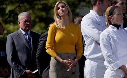 Ivanka Trump en el minuto de silencio por el tiroteo de Las Vegas en la Casa Blanca el pasado 2 de octubre.