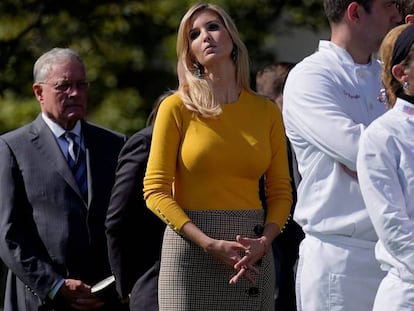 Ivanka Trump en el minuto de silencio por el tiroteo de Las Vegas en la Casa Blanca el pasado 2 de octubre.