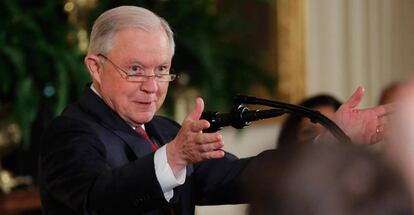 El fiscal general, Jess Sessions, el 20 de febrero en un acto público en Washington.