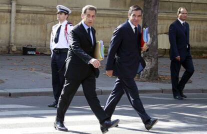 Sarkozy y Fillon, ayer en el Palacio del Elíseo.