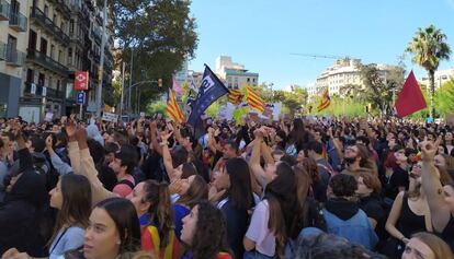 Manifestación de estudiantes en Barcelona este jueves