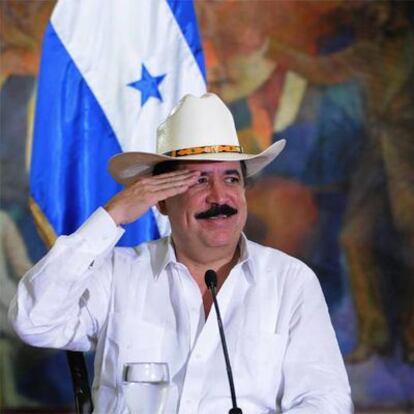 El presidente de Honduras, Manuel Zelaya, el viernes en Tegucigalpa.