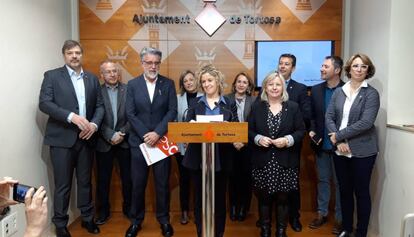 La alcaldesa Meritxell Roigé presenta el acuerdo de Gobierno.