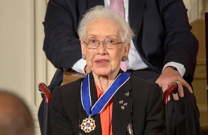 Katherine Johnson, com a Medalha Presidencial da Liberdade