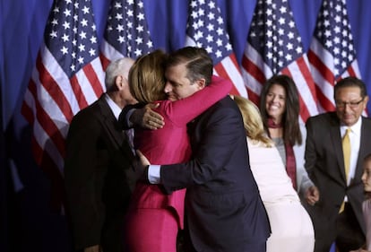 Republican candidate Ted Cruz just before announcing that he is suspending his campaign.