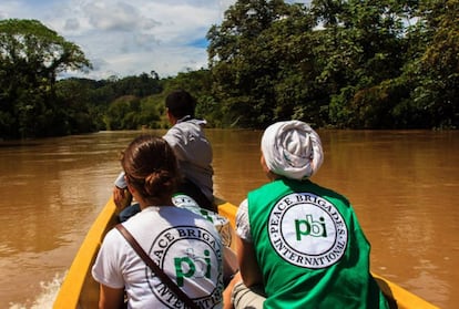 Voluntarias de las Brigadas Internacionales de Paz en Colombia.