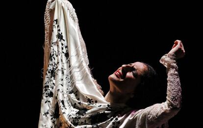 La bailaora Mercedes Ruiz, durante su actuación en 'Ella', el espectáculo que abrió el Festival de Jerez en año pasado.