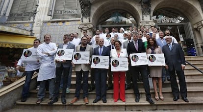 El acto de apoyo a Valencia para la candidatura a la Capital Gastron&oacute;mica 2015, este mi&eacute;rcoles en el Mercado Central.