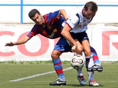 Pedro, a Premià, el dia del seu debut amb el Barça B de Guardiola.