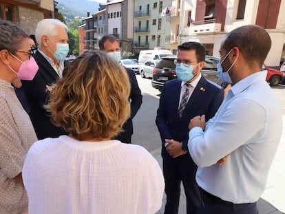 El presidente de la Generalitat, Pere Aragonès, la semana pasada en Sort, en el Pirineo de Lleida.