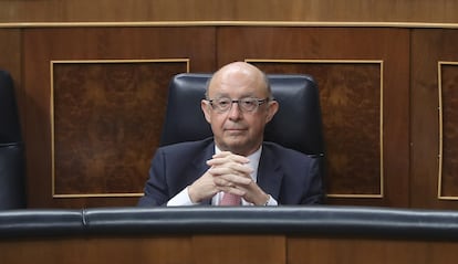El exministro Cristóbal Montoro, en el Congreso en 2018.