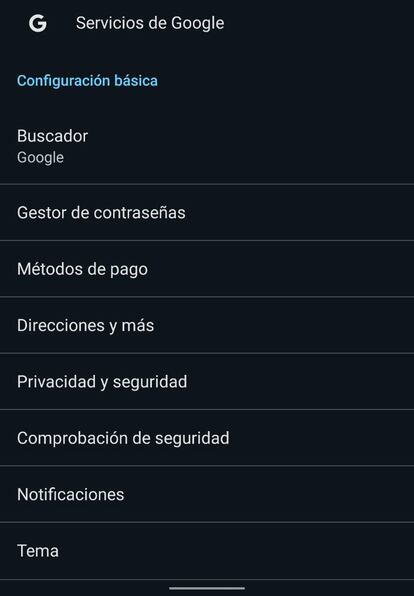 Android contraseñas