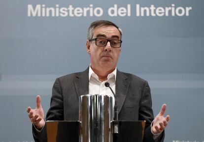 El vicesecretario general Ciudadanos, José Manuel Villegas, durante la rueda de prensa del 22 de marzo.