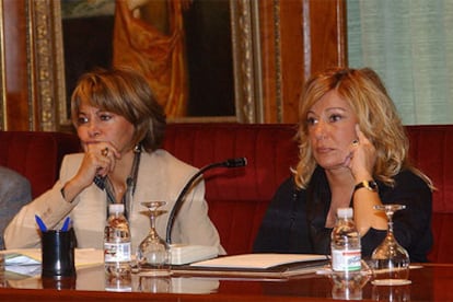 La concejal Isabel García Marcos y la alcaldesa de Marbella, Marisol Yagüe, en un pleno municipal.